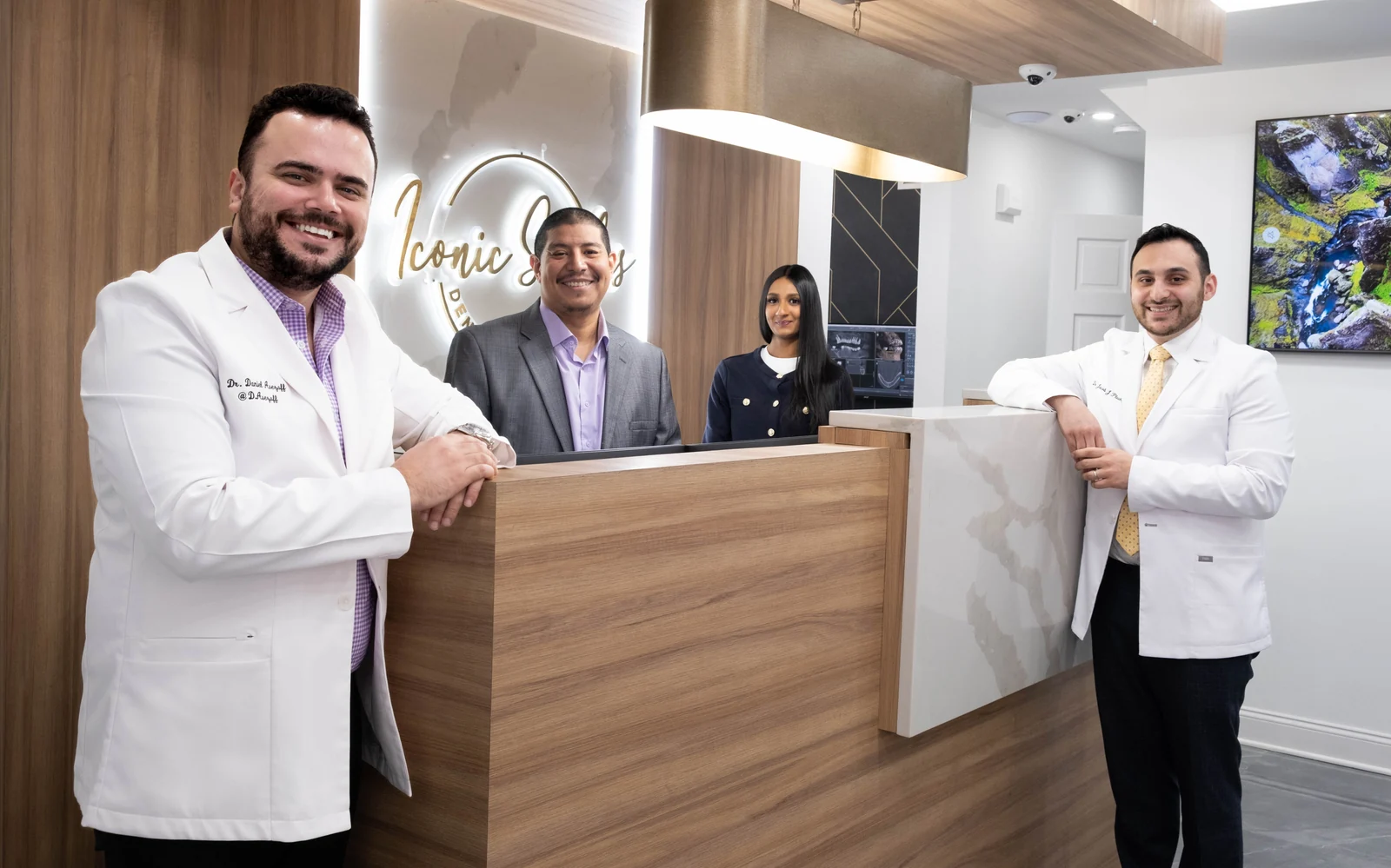 The Iconic Smiles team at the reception desk