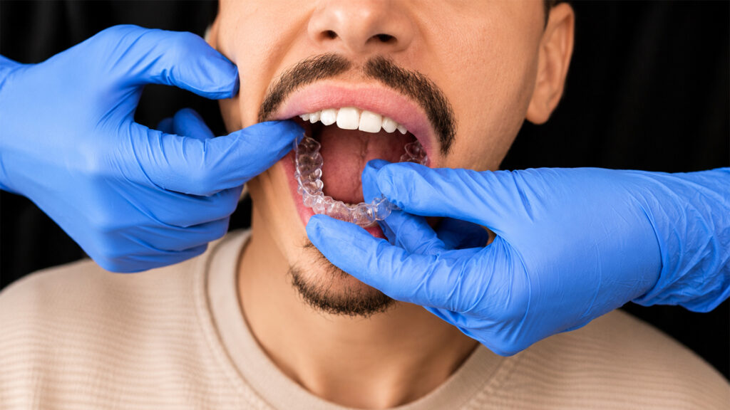 Patient discussing natural-looking cosmetic dentistry treatment with a dentist in Queens